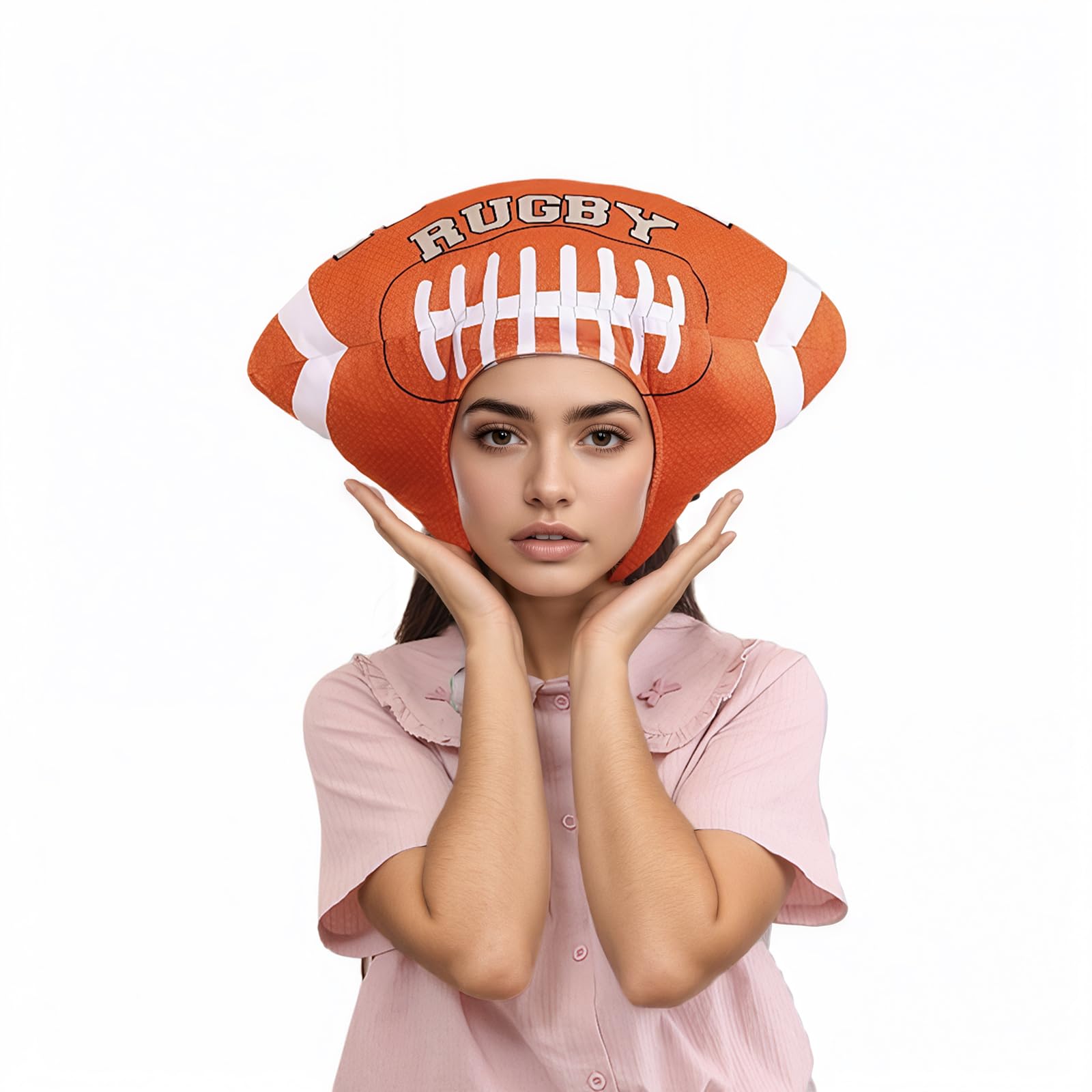 Moonlove Funny Sports Ball Novelty Hat Basketball Football Rugby Badminton Design Available Lovely Plush Stuffed Balls Cap Party Costume Headwear Photo Prop Headgear - Image 4