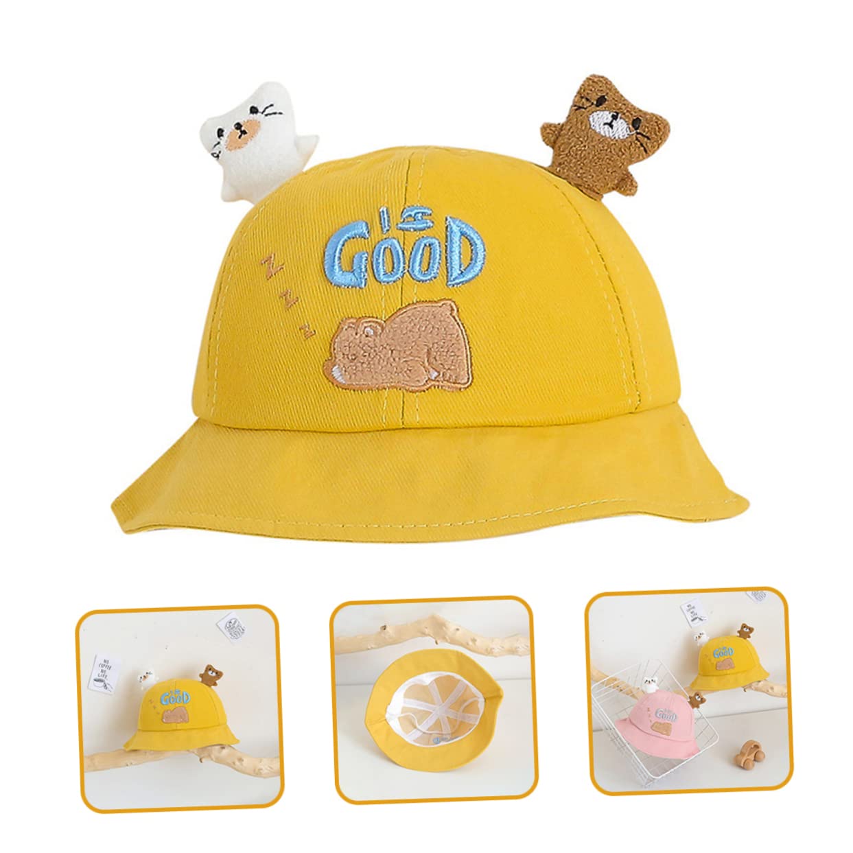 BESPORTBLE Sombrero de Sol de Dibujos Animados con Ancha Gorro Niñas Protección UV Actividades Aire y Camping