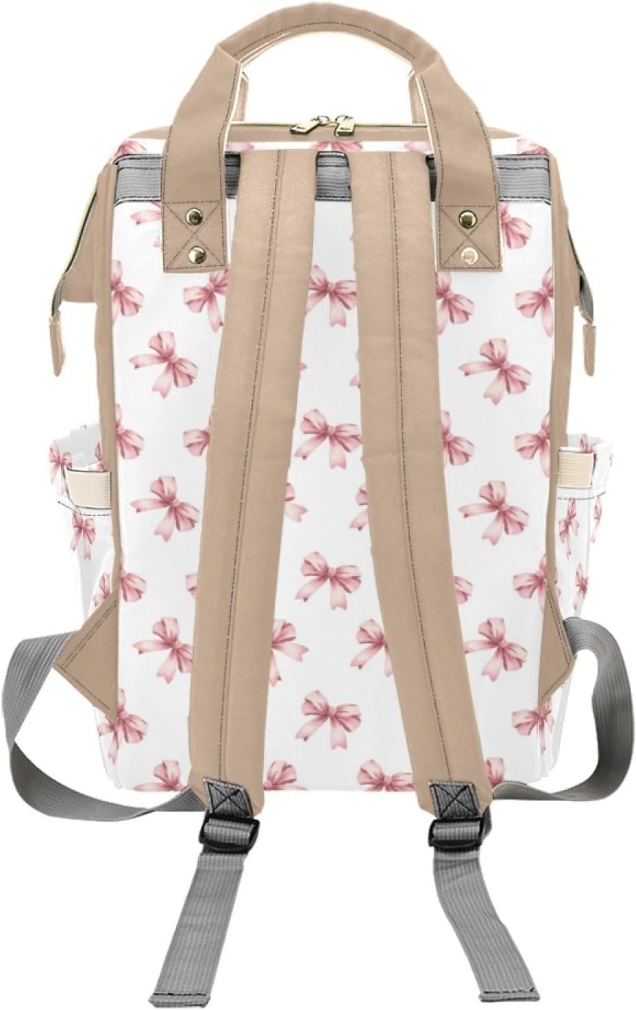 Personalized Cowgirl Diaper Bag Backpack with Custom Name – Waterproof Multi-Pocket Baby Nappy Bag for Moms – Pink Bow Theme Large Capacity Travel Backpack & Shower Gift for Baby