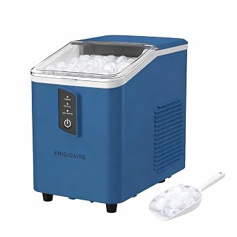 FRIGIDAIRE Compact Countertop Ice Maker Machine, Produces 26 lb of Bullet Ice per Day, Blue