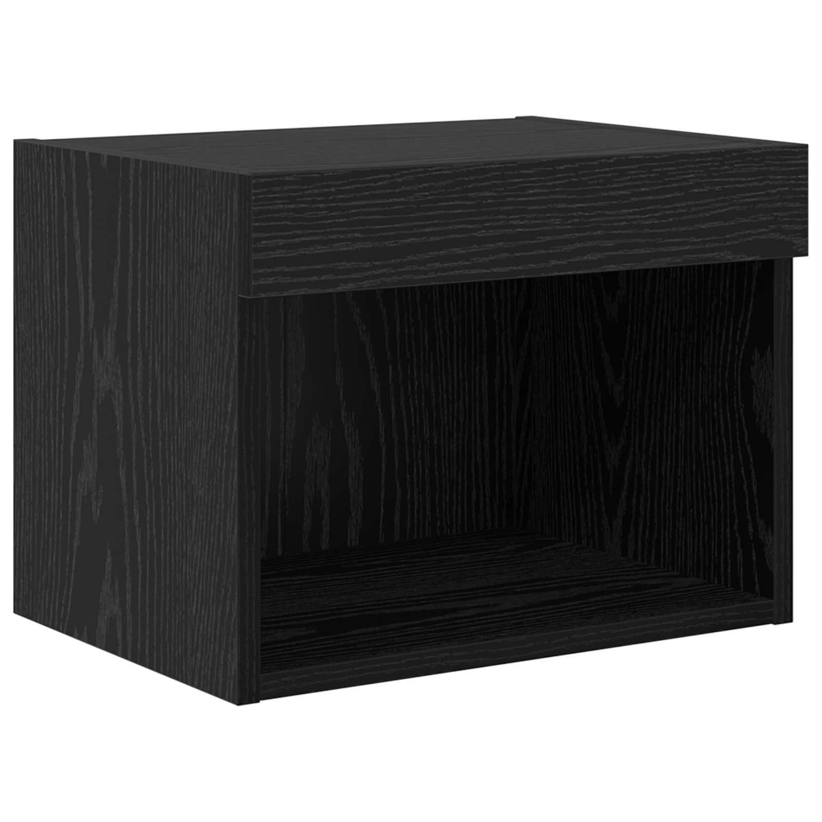Zestaw ścienny do telewizora z diodami LED, 5-częściowy zestaw z materiału drewnopochodnego w kolorze czarnym o wyglądzie dębu, 40,5 x 30 x 102 cm, nie zajmuje dużo miejsca do przechowywania
