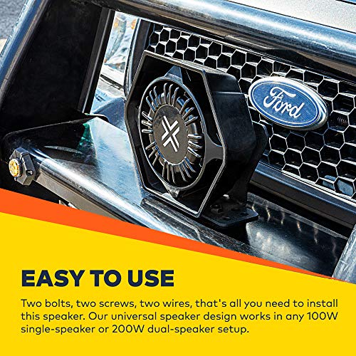 Thunderwave 100W Compact Siren Speaker [126-134 Db] [500-5,000 Hz] [Ip66 Waterproof] [Universal Fit Compatible] Police Siren Speaker For Emergency Fire Vehicles Pov Utv #TOP4