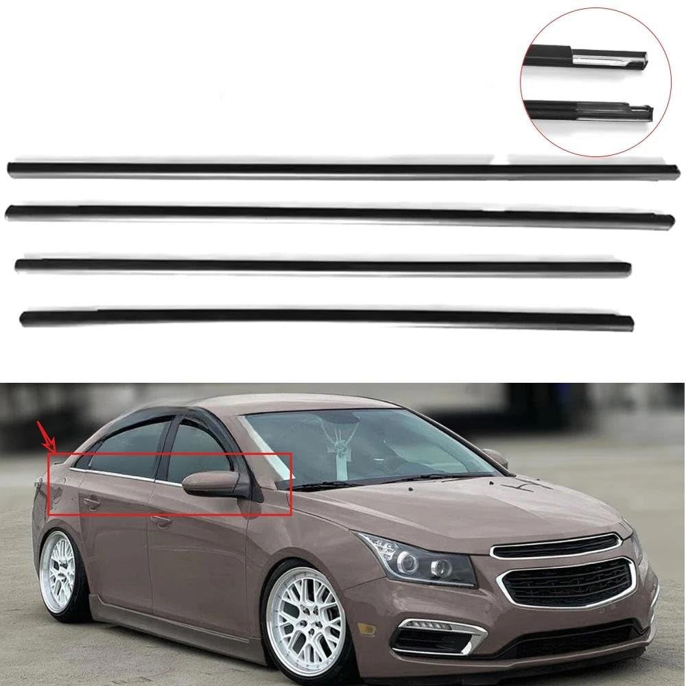 Striscia Protettiva per Portiere Auto Set da 4 Pezzi Guarnizione in Gomma per finestrini e vetri Guarnizione di Tenuta a Pressione per Chevrolet Cruze 2009-2013