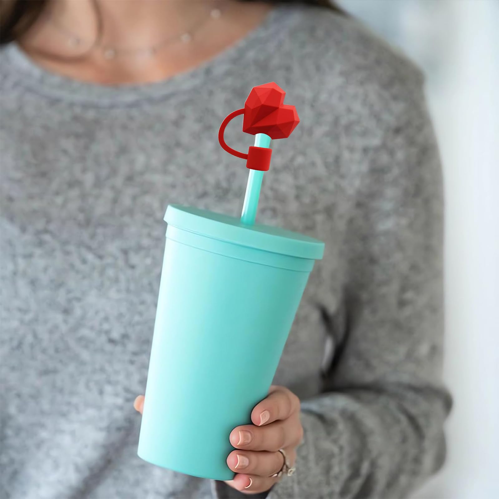 8x Strohhalm-Abdeckungen Für Stanley Tumbler 30 & 40 Oz - Auslaufsicher & Herzförmig