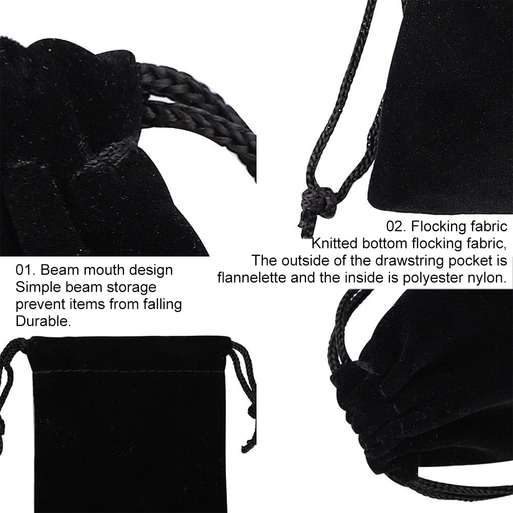 Sacchetti Velluto Per Gioielli 31 Pezzi - Con Cordoncino, Nero, Ideali Per Regali E Bomboniere - Foto 12