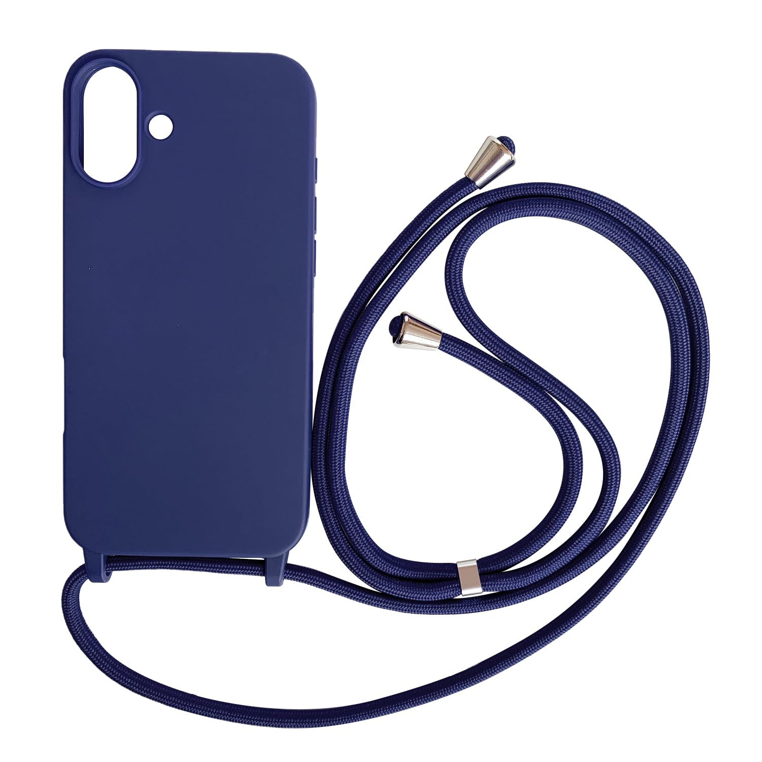 Funda Compatible con iPhone 16(6.1"),Ajustable Collar Correa de Cuello Cordón Cuerda Carcasa TPU Bumper Silicona Skin Caso para iPhone 16(6.1")-Rojo — view 62
