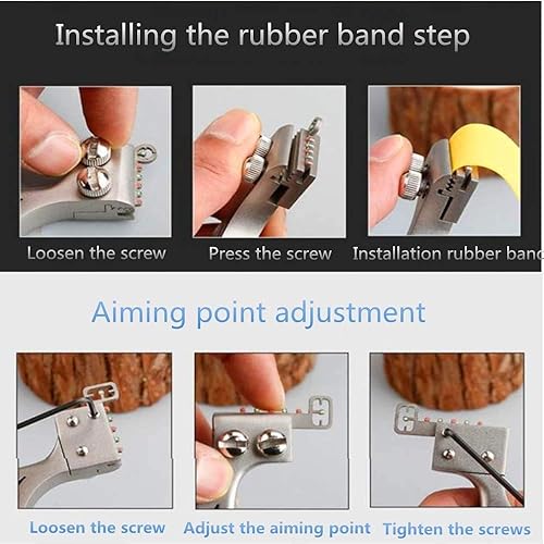 Miniatura 9 de Slingshot Slingshot de metal profesional para caza con bandas de lanzamiento resistentes catapulta de alta velocidad