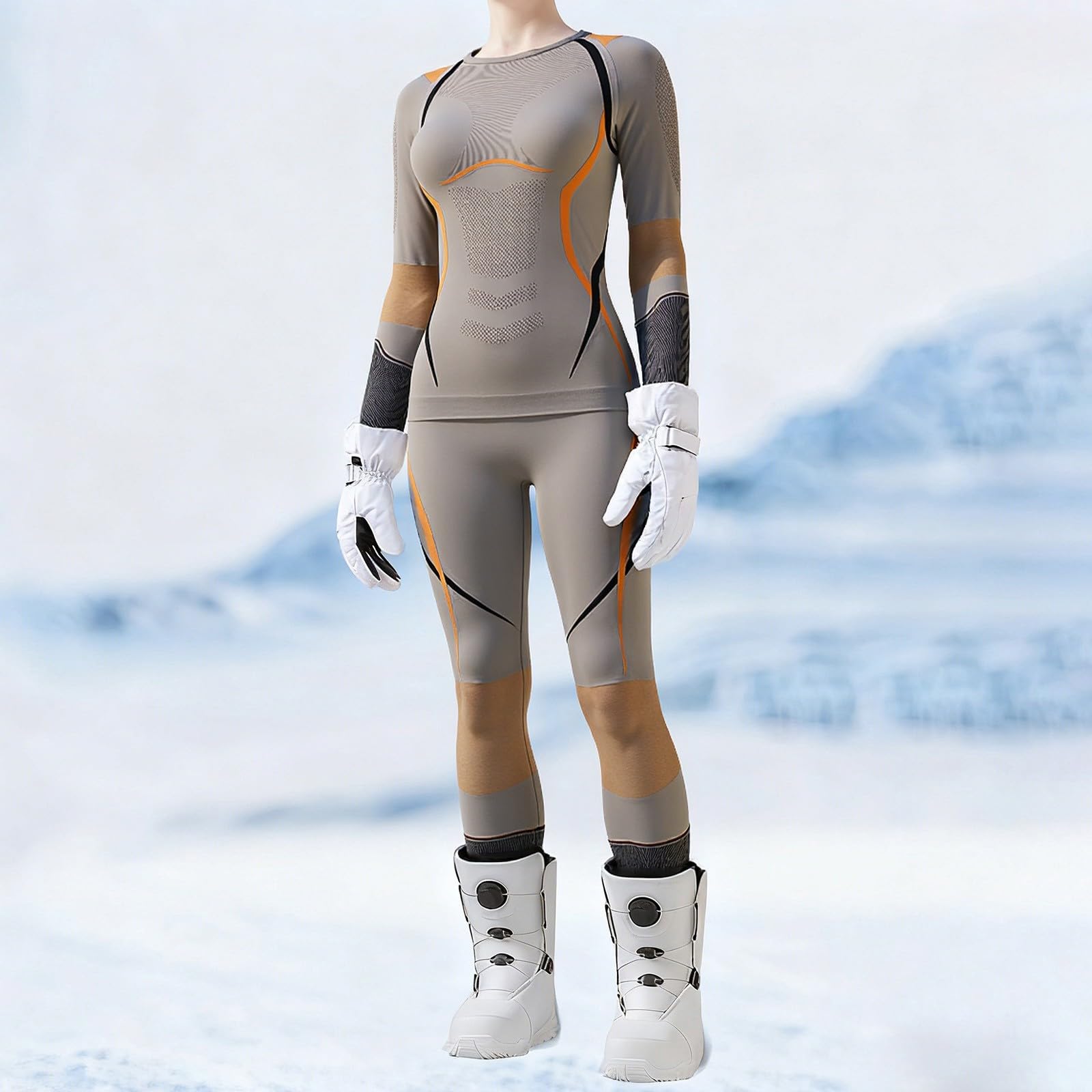 Skiunterwäsche Herren Damen Warm Sport Thermowäsche Leggings Ultraweich Outdoor Unterwäsche Thermoanzug Winter Langarm Funktionsunterwäsche Thermounterhose Thermounterhemd