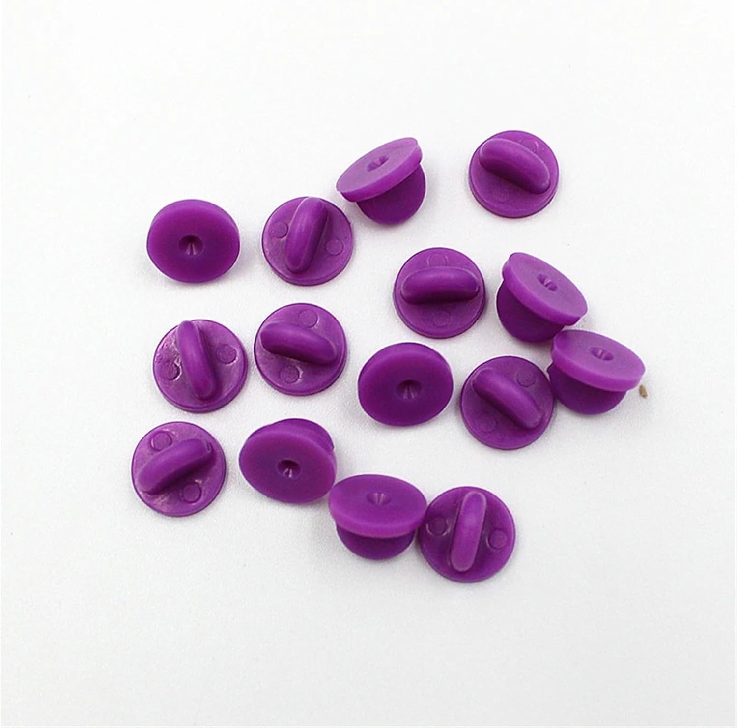 Pin Backs 600pcs 11x8mm Rubber Pins Back Brooch Buckle Button Clasps for Butterfly Brooch Back Caps DIY Jewelry findings Accessories for Backing Holder Clasp(Purple)