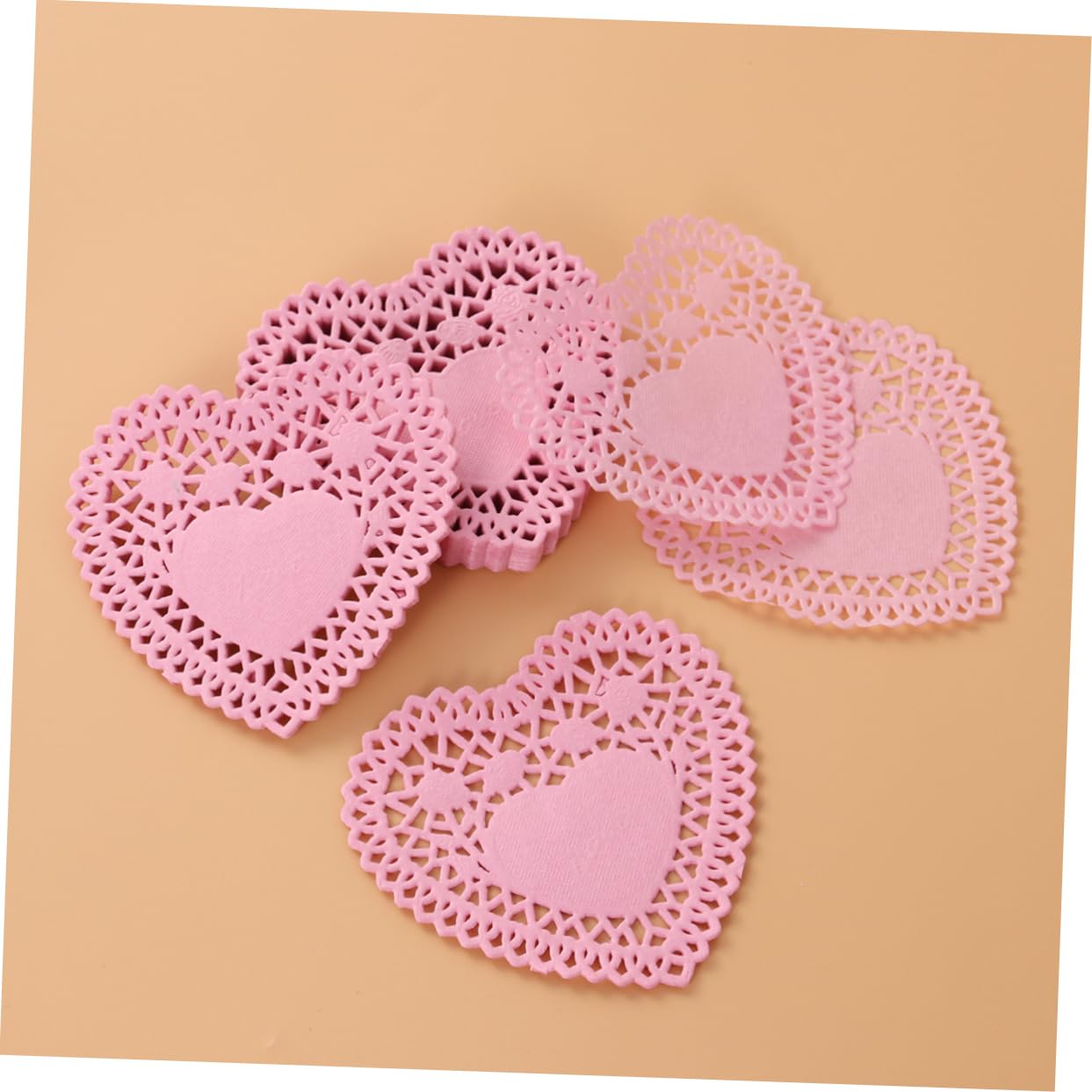 Unomor Lace Food Doilies Heart Shaped Cake Baking Paper Mats 250pcs Random Patterns for