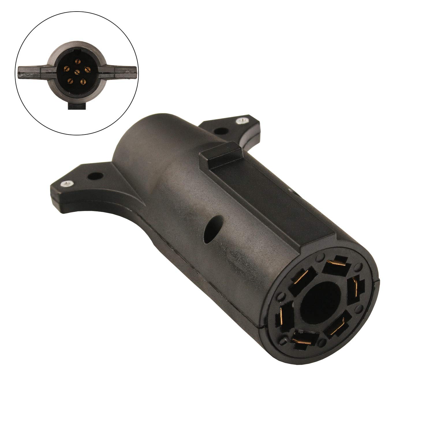 Buy COROTC 7 Pin Flat Blade to 6 Pin Round Trailer Connector, 7 to 6