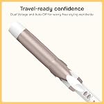 Conair Double Ceramic Curling Iron; 1 1/4-inch; White/Rose Gold | 1 ¼ In. Barrel with 30 Heat Settings for Medium to Long Hair, Loose Curls and Classic Waves, White/Rose Gold, CD702L