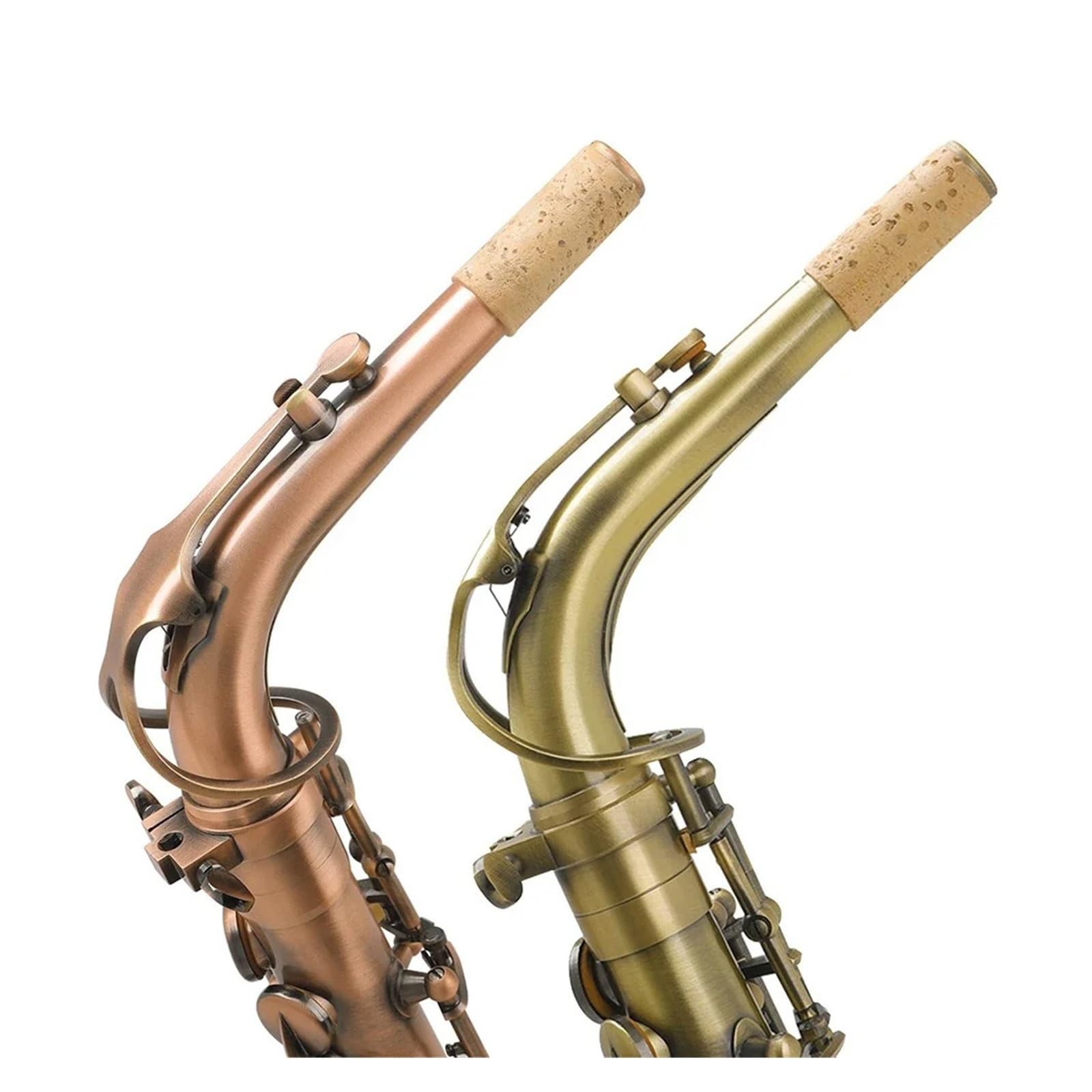 Saxe Collo Curvo Sassofono Contralto Bend Ottone Materiale Sax Accessorio for strumenti a fiato 24,5 mm(Golden)