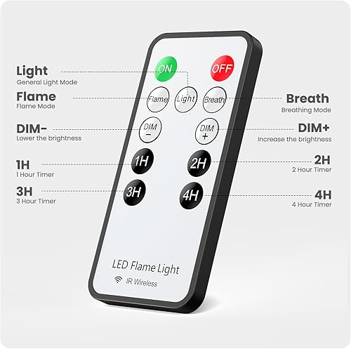 Miniatura 7 de Actualizado Luces LED de llama de Hompavo con control remoto y temporizador, velas sin llama recargables de 4 modos, linternas parpadeantes de pilar