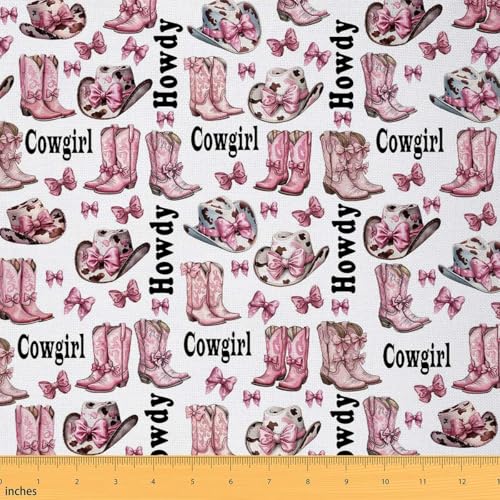 Tissu imprimé en cuir de vache western rose pour sublimer une chambre d'enfant ou un goûter