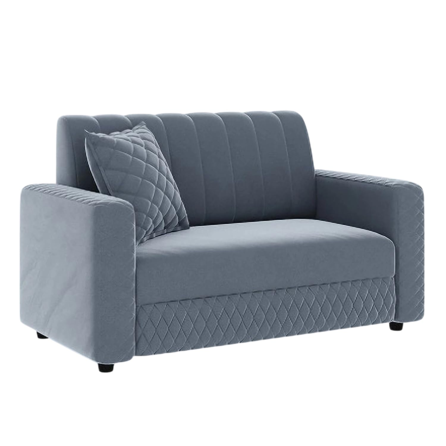 SleepArt Oliver Fabric 2 Seater Sofa | Compact Modern Couch with Cushioned Seats | Home, Office, Apartment, Living Room (Grey)-picture-18