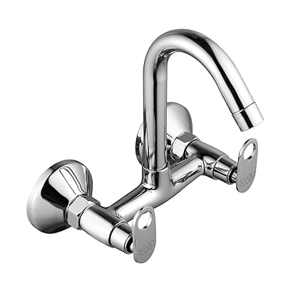 SPAZIO Brass Sink Mixer Foam Flow Pillar Cock Pillar Tap Faucet for Hot and Cold Water Kitchen/Bathroom (Prime)