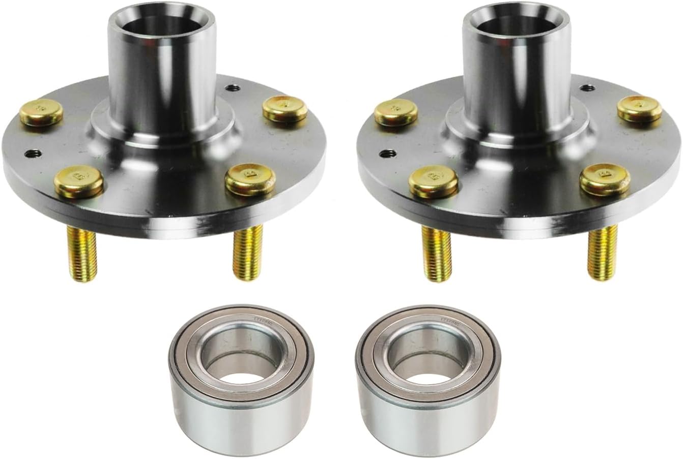 TRQ Front Driver and Passenger Side Wheel Bearing and Hub Assembly Kit 4 Piece Compatible with 2007-2012 Mazda CX-7