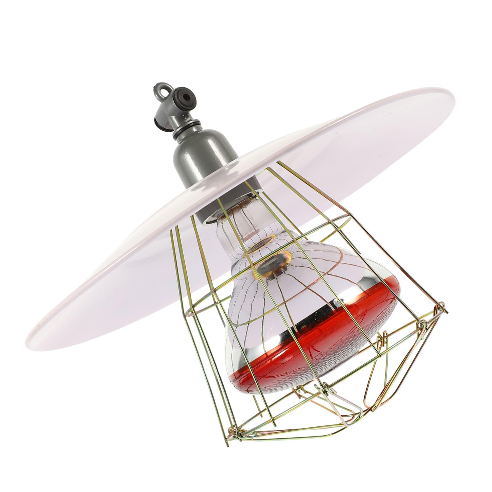 Lampada Riscaldante per Gabbie Animali Domestici 250w Copertura in Rete Resistente, Luce Sicura per Rettili e Bestiame, Set 4-in-1 per Allevamento in Ambienti Colore Casuale