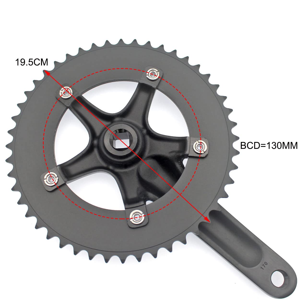 Guarnitura MTB Grulli for Bici da Strada 48T 130 BCD. Chainring in Lega di Alluminio in Lega di Alluminio in Lega di Alluminio Guarnitura