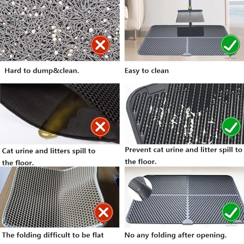 Windhunt Silicone Cat Litter Mat,Extra Large Litter Trapping Mat,Waterproof Litter Box Mat for Floor,Easy Clean,Non-Slip Litter Catcher Mat,Cat Supplies Needs (Black, 31x23x0.26 in) by windhunt - Image 3