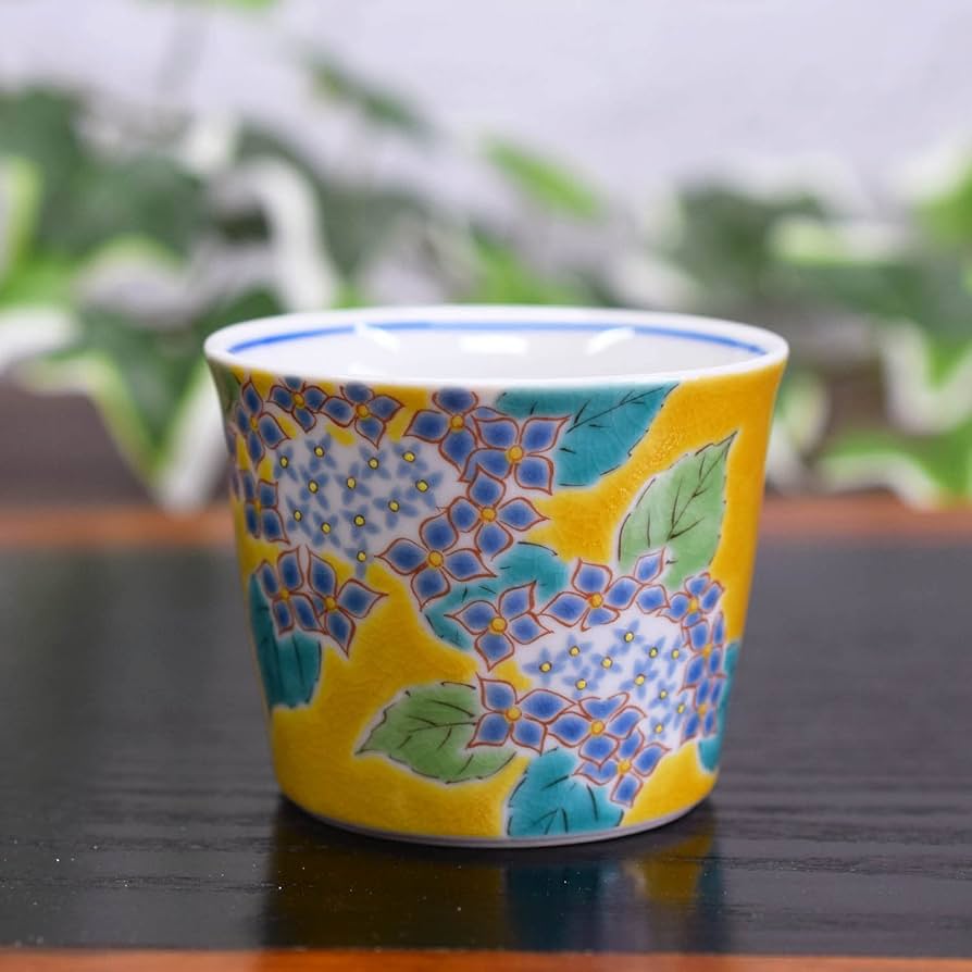 アジサイ (？) の図 蕎麦猪口 蕎麦ちょこ そば猪口 ４客 ① アジサイ (？) の図 蕎麦猪口 蕎麦ちょこ そば猪口 4客 ①