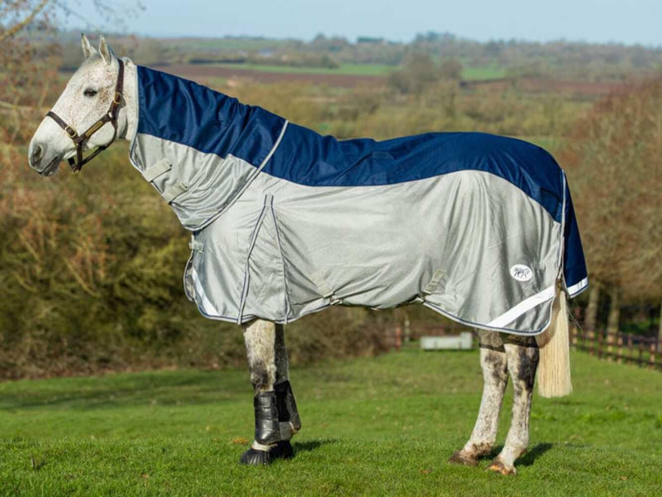 Swish Equestrian Fly Turnout Combination Rug -Navy (Mesh)