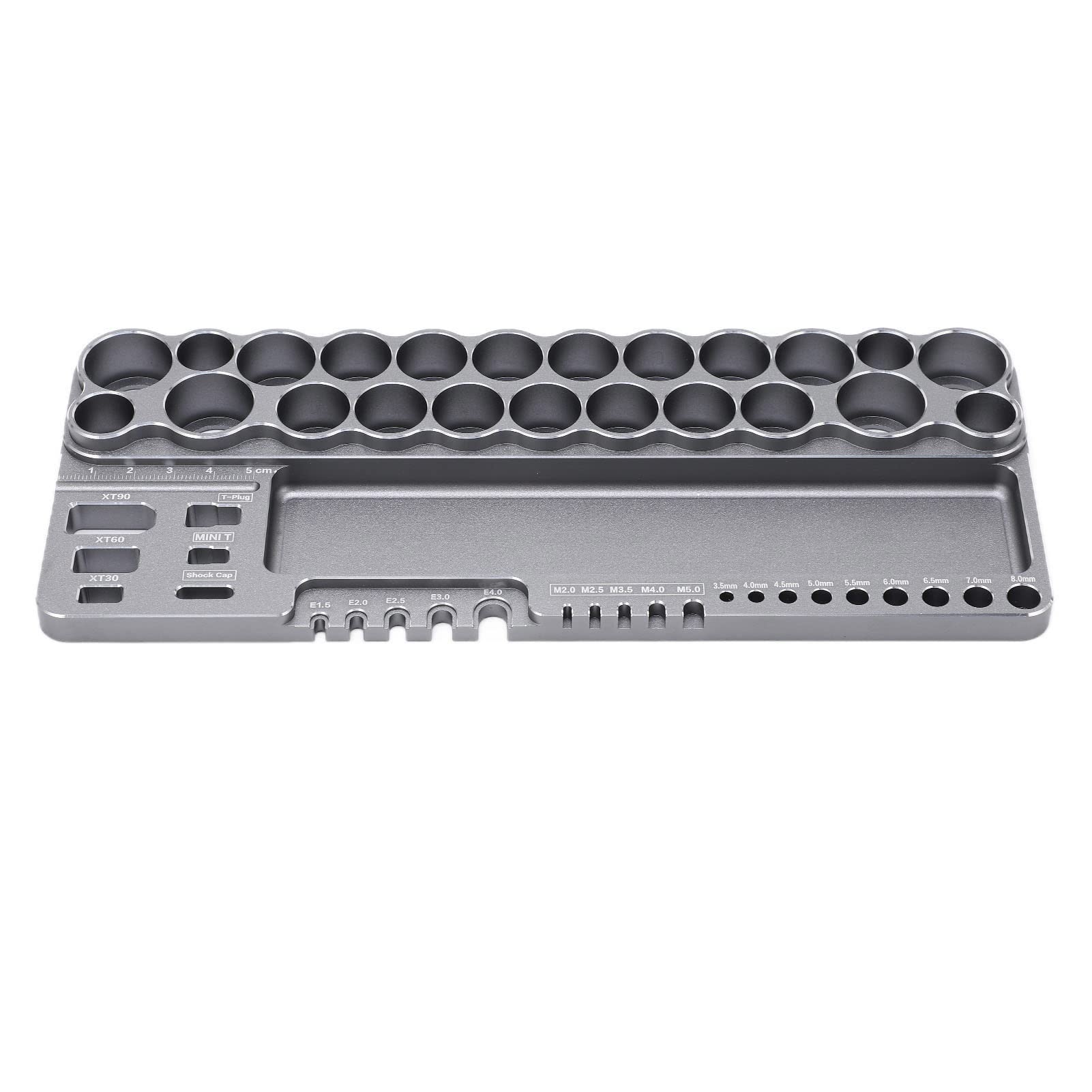 RC-Werkzeug-Aufbewahrungsgestell, Aluminiumlegierung RC-Schraubendreher- und Scheren-Set-Organizer mit Befestigungslöchern für alle RC-Autoreparaturwerkzeuge, kompakter (Grau)