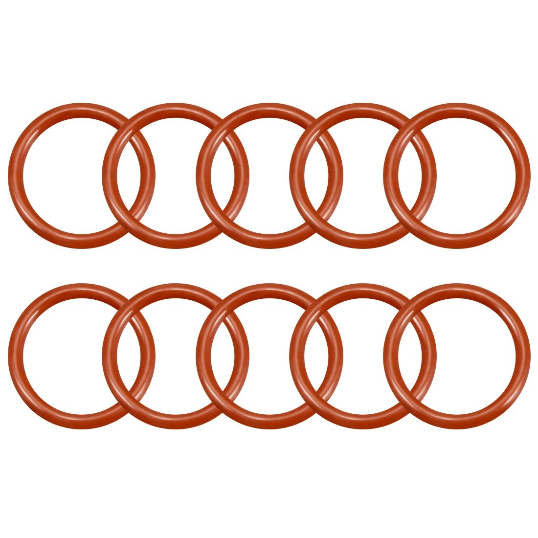sourcingmap Silicone O-Ring, 17mm OD, 13mm ID, 2mm Width, VMQ Seal Rings Gasket, Red, Pack of 10, 13mmx17mmx2mm