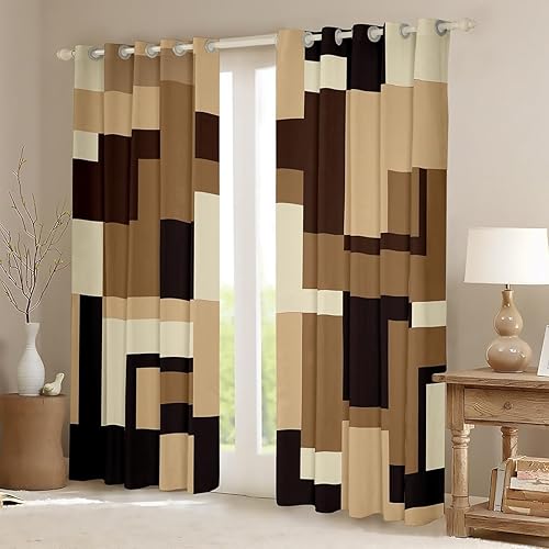 Miniatura 9 de Cortinas geométricas negras y moradas para dormitorio, niños, representación 3D, arte abstracto, cortinas opacas rectangulares geométricas para