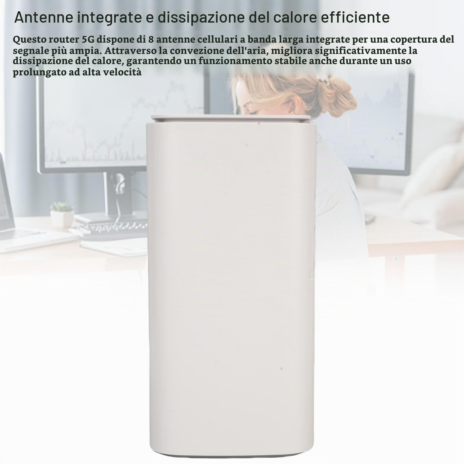Router CPE 5G, 4,67 Gbps Dual Band Ad Alta velocità WiFi 6 Router Wireless con Scheda SIM, 4 X 4 MIMO, Router Cellulare 5G, Doppia Banda SA NSA per (Spina europea)