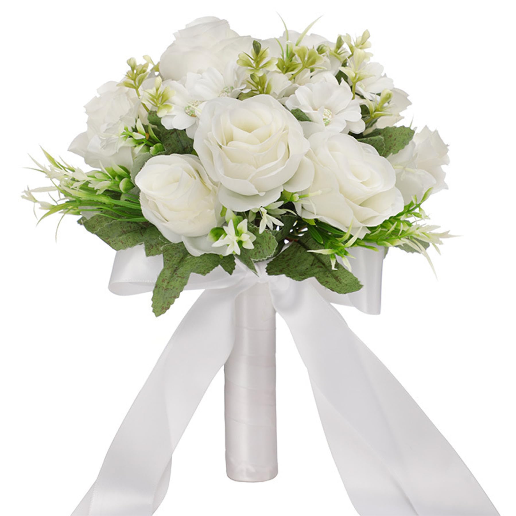 Bouquet de mariage blanc en soie pour cérémonie et déco de table maison