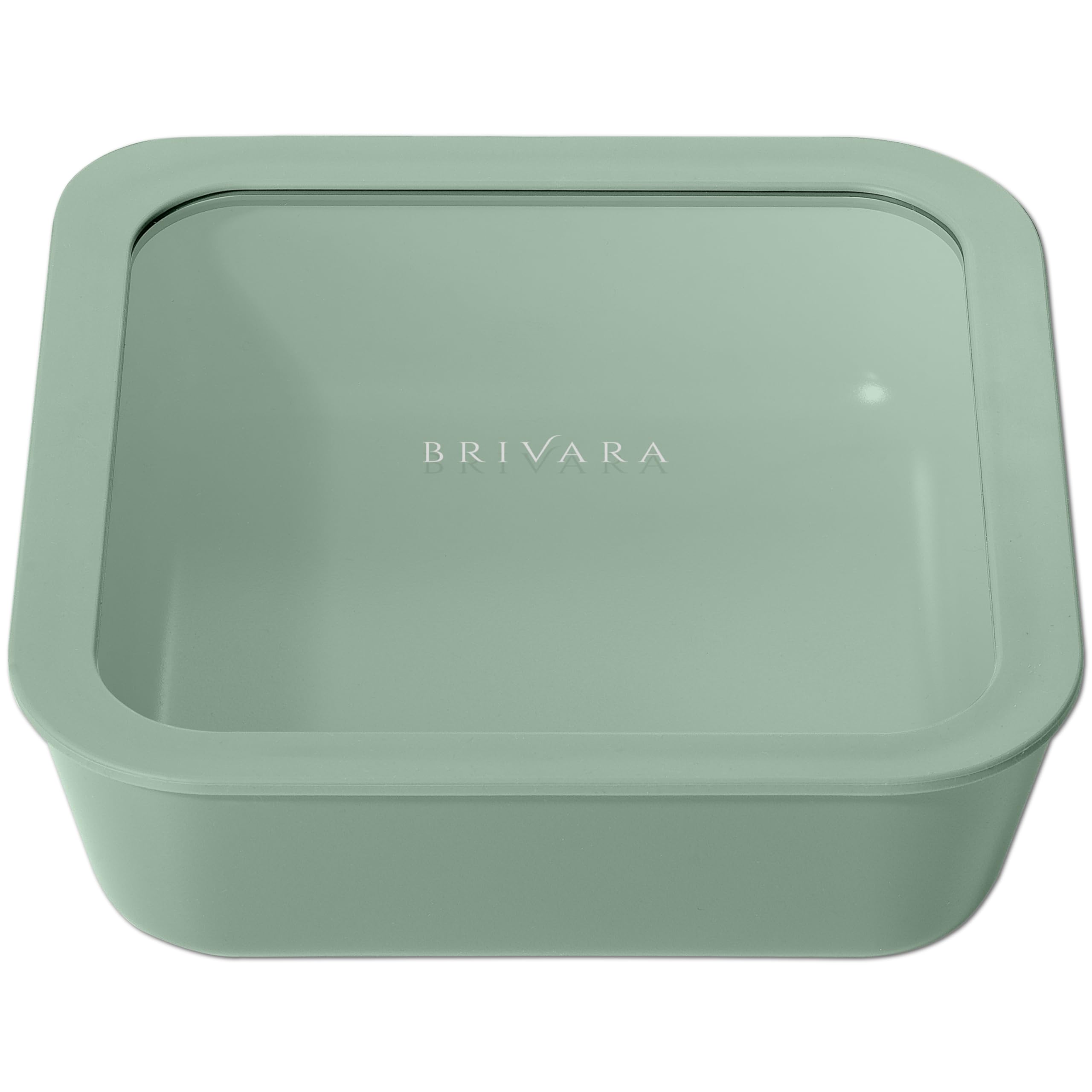 Glass Food Storage Container &amp; Lid, 8-Cup Square, Willow
