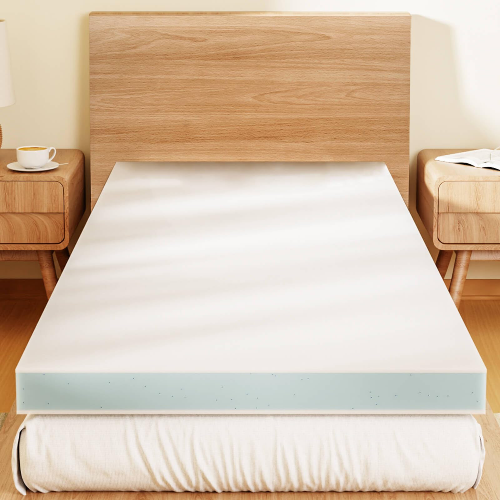 3 Inch Memory Foam Mattress Topper,Cot Size Foam Bed, Mattress Topper for Back Pain, Cooling Gel Bed Topper for Sleeper Sofa, Dorm, RV,Camper,75"*30",White