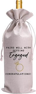 Pairs Well With Getting Engaged Mr & Mrs Wedding Gift Wine Bag for Her & Him– Engagement Gift for Bride & Groom, Wedding Gift Accessories for Couples