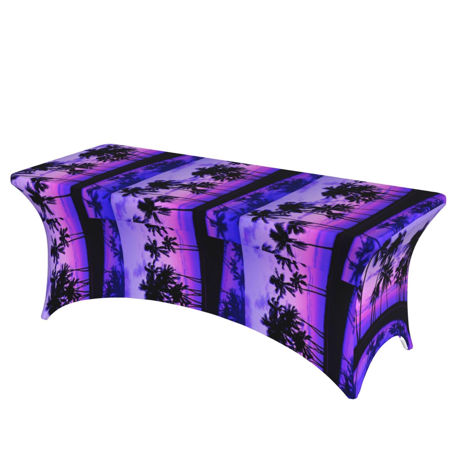 ERCgad Palm Tree Purple Sunset Print Rectangular Tablecloth Dining Banquet Party Events Home Celebration Table Cover