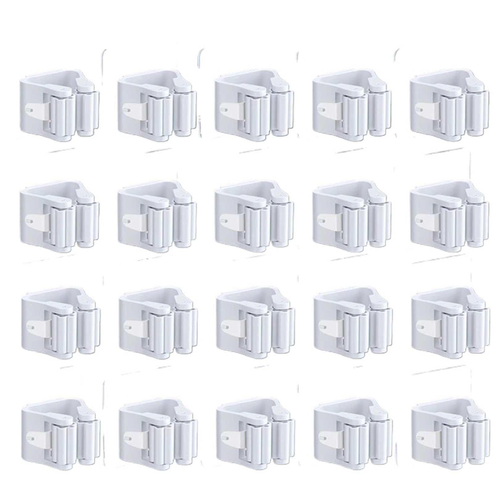 Porta Scope Parete Ganci multiuso Adesivo da parete for appendere lo spazzolone Gancio appendiabiti Cucina Bagno Organizzazione Accessori for l'organizzatore della casa per cucina(White 20pcs)