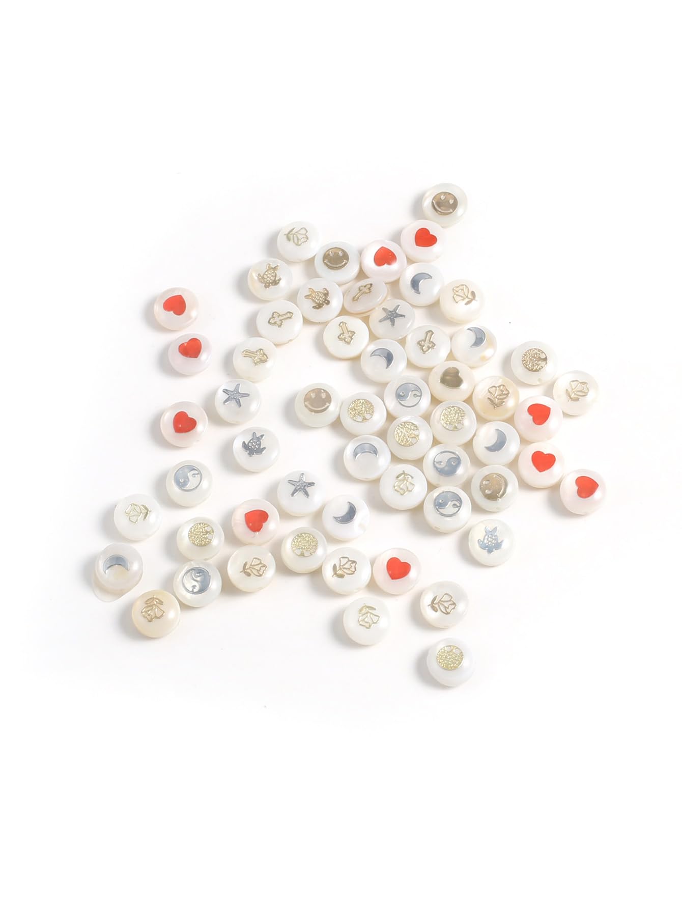 Perles rondes en coquillage naturel pour fabrication de bijoux, colliers et bracelets DIY