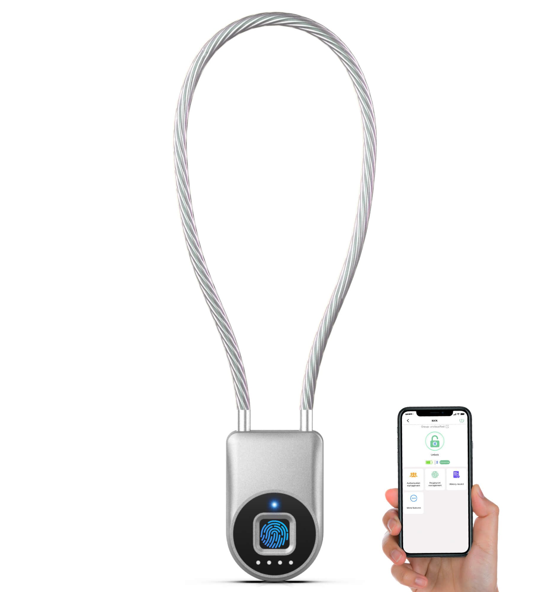 Cadenas intelligent Bluetooth Anweller câble antivol 35,6 cm pour sécuriser un portail