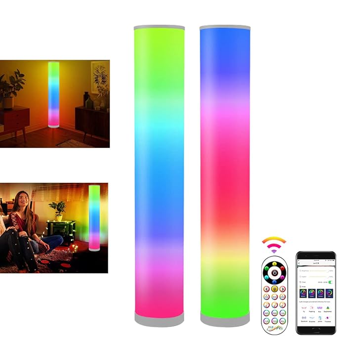 Buy Smart Floor Lamp Modern LED Cylinder Lights with Bluetooth APP