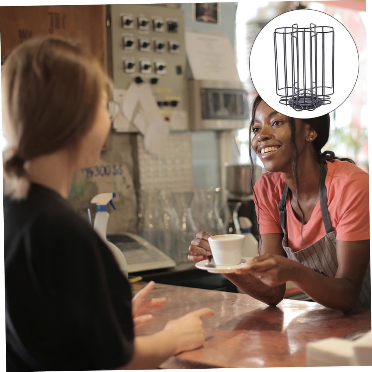 1pc Rotating Coffee Capsule Organizer Rack Carousel Stand for Storage Holds Coffee