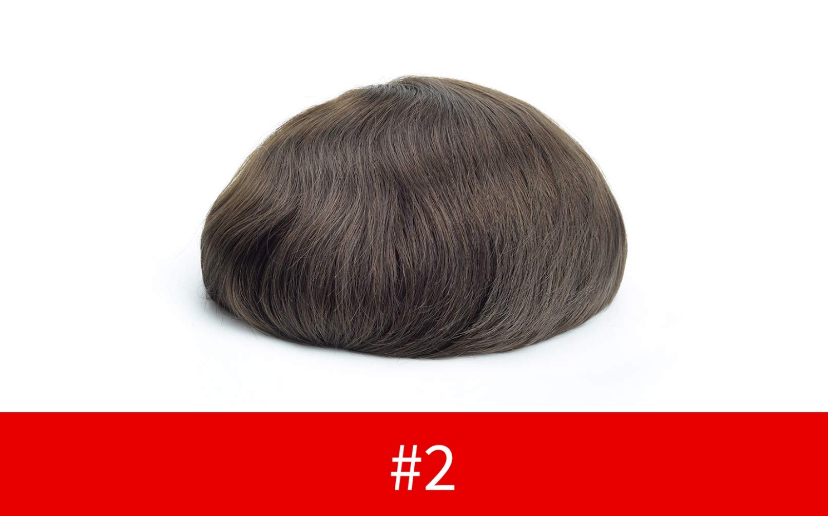 Lordhair Human Hair S1-V 0.06mm Super Thin Skin V-looped Stock Mens Hair Pieces Dark Brown Color 2, #2 - Image 2