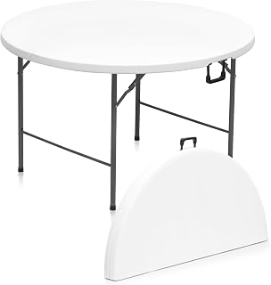 Livzing 4 Ft Plastic Folding Table with Metal Frame | 200 kg Load Capacity | Foldable and Portable Dining Table | Travel C... Price In India