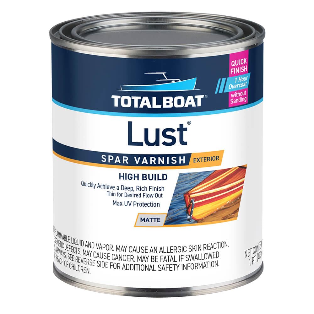 TotalBoat Lust Marine Spar Varnish for Boats &amp; Wood - Matte Pint