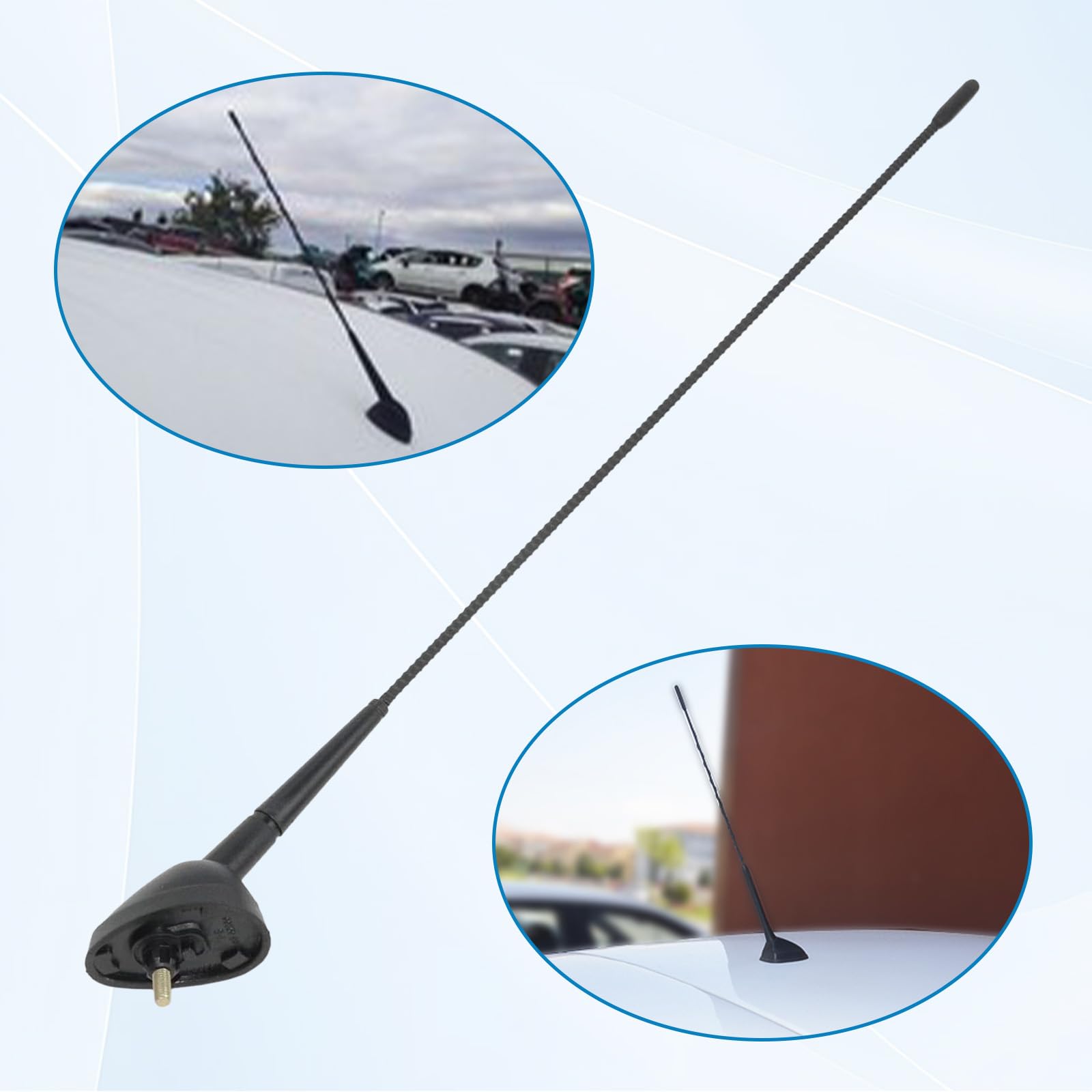 Kit Base Antenna + Asta 51995445 E 46415116 Per Fiat Punto, Seicento, Ducato, Boxer, Relay - Sostituzione Facile