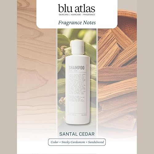 Miniatura 6 de Blu Atlas Champú natural para hombre Orgánico, sin sulfatos ni parabenos Limpieza profunda e hidratante Aroma de cedro Santal Hecho en Estados