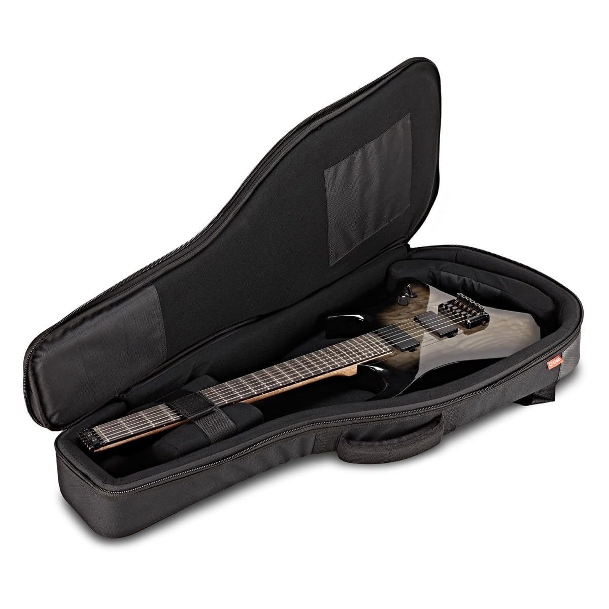 G4M Gepolsterte Headless-Gitarrentasche | Entwickelt für kopflose Gitarren, 5D-Schutzsystem, verstellbarer Halsauflagegurt, große Vordertasche
