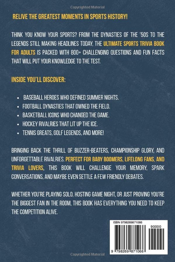 Ultimate Sports Trivia Book For Adults: 800+ Questions That Separate The True Fans From The Pretenders - Image 2