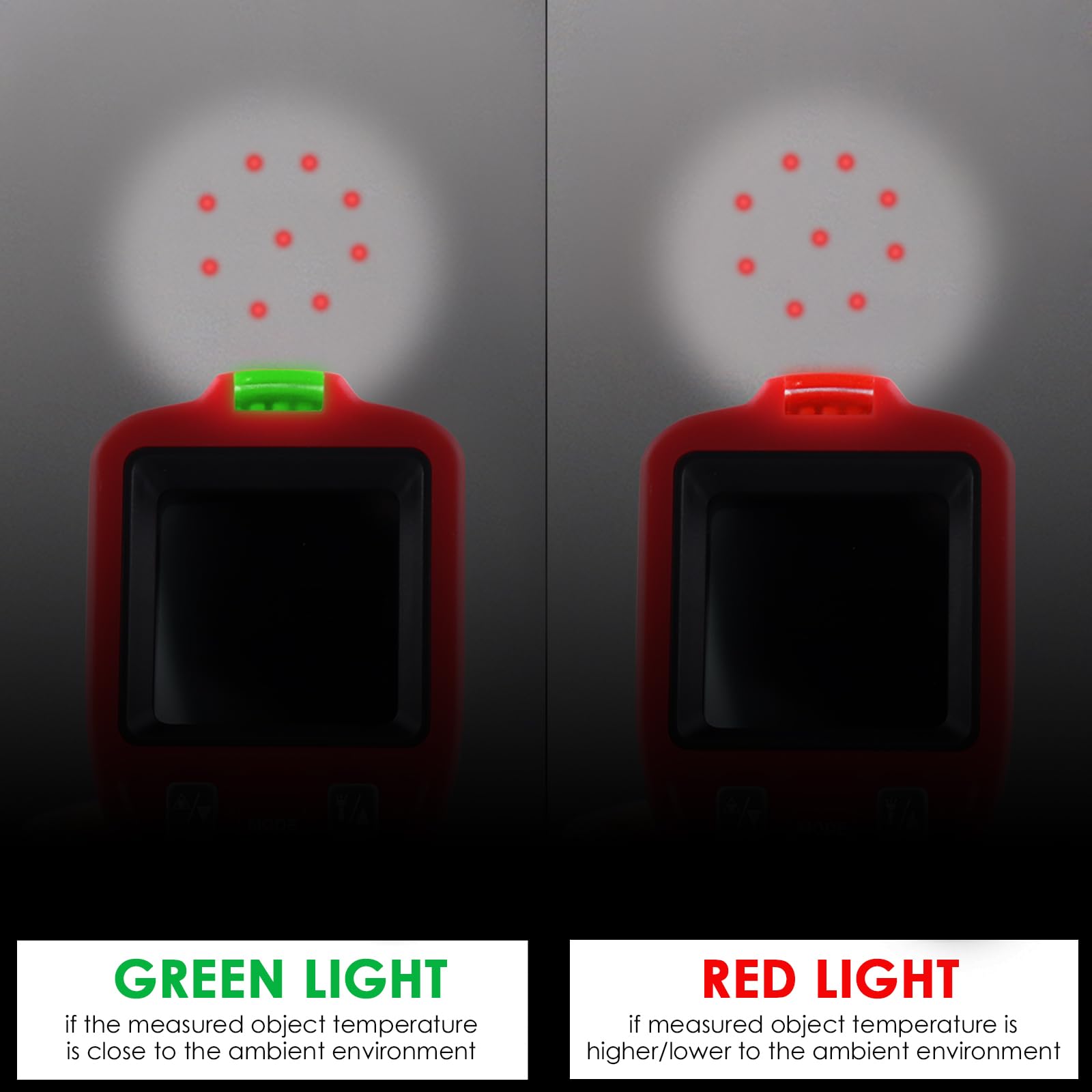 Termometro a Infrarossi Senza Contatto -50~850°C Puntamento Laser Sonda Termocoppia Tipo K Rilevamento UV