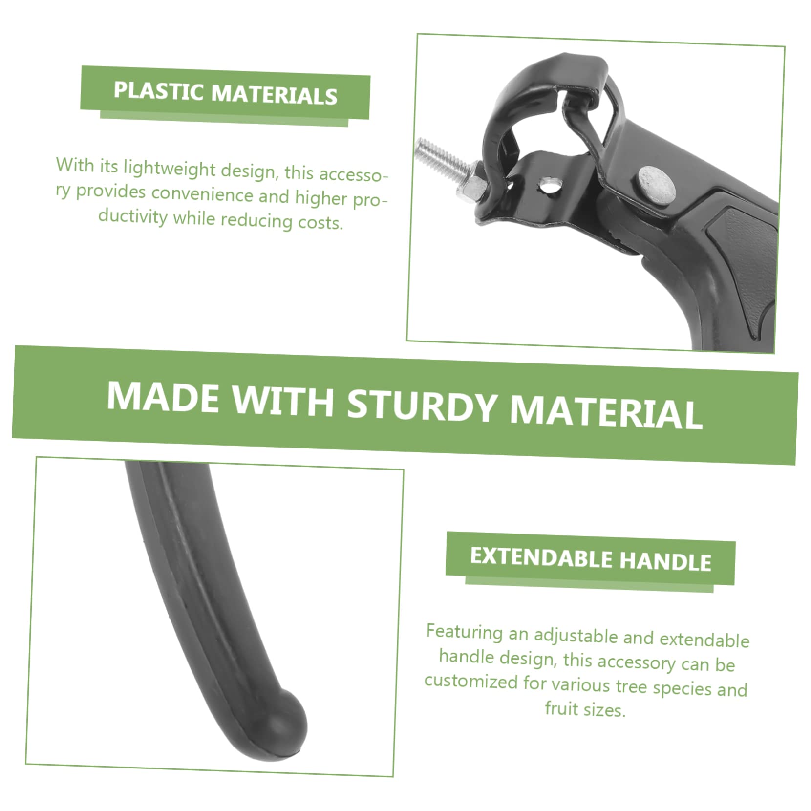 OFFSCH High Reach Fruit Picker Handle Harvester Basket Pruning Tool Attachment for Garden Use